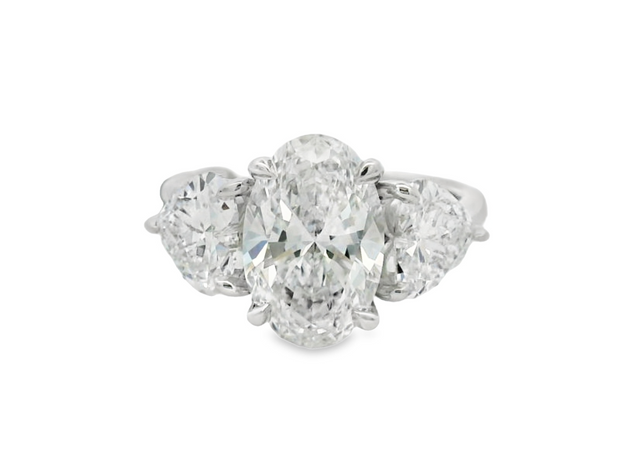 Platinum Oval Lab Grown Diamond Engagement Ring
