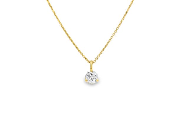 18K Yellow Gold Diamond Solitaire Pendant - .30ct