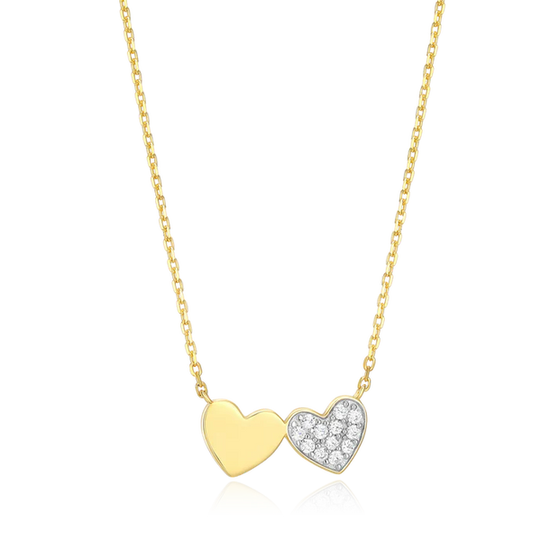 Monte Luna Yellow Twin Heart Necklace