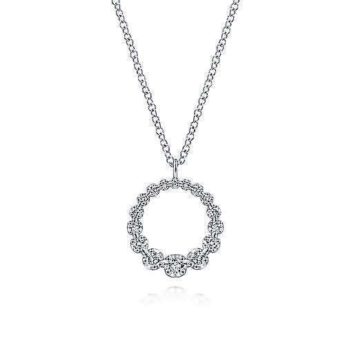 Gabriel & Co, Diamond Circle Pendant Necklace