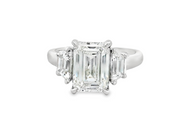 Lab grown Emerald Cut Engagement ring - 4.07ctw