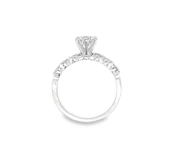 14K White Gold Diamond Engagement Ring - 1.30ctw