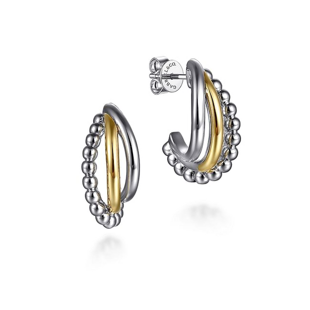 Gabriel & co. Sterling Silver and Gold Hoop Earrings