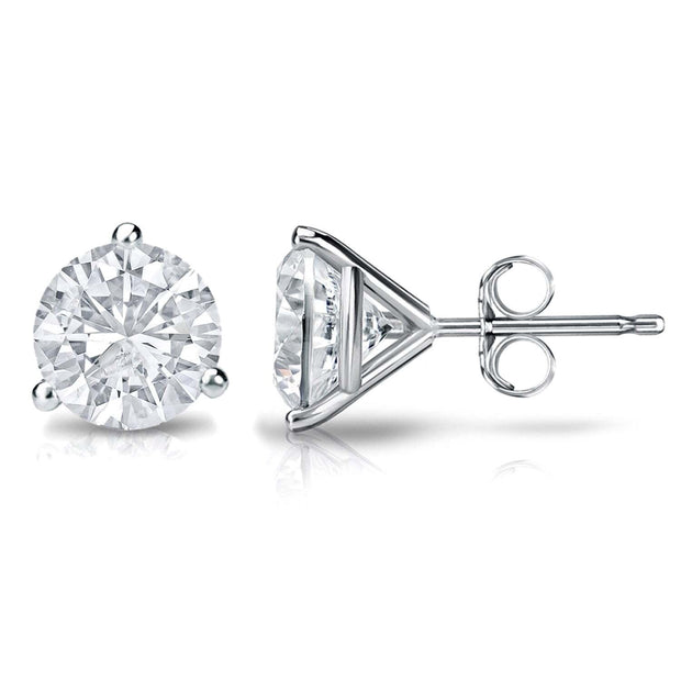 14K White Gold Lab Grown Diamond Studs - 3.00ctw