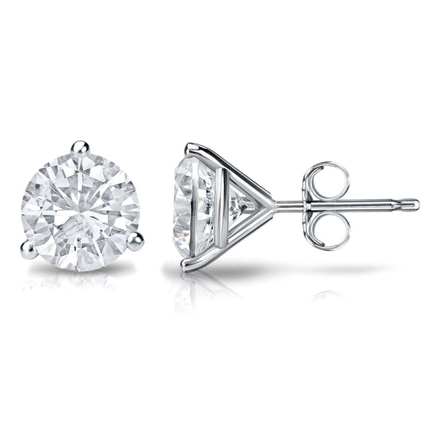 Diamond Solitaire Earrings - Natural